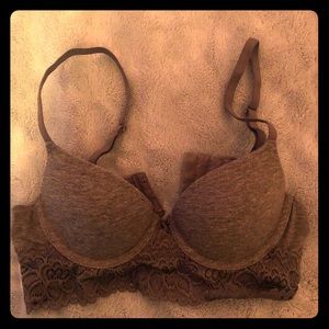 Gray/lace bra